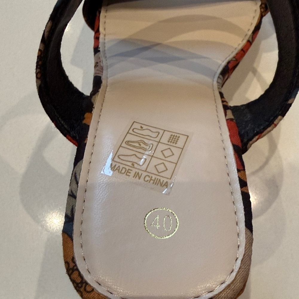 🆕 Temu Floral Print Platform Wedge Sandals, Size 40, 8.5 Woman’s - Picture 10 of 10